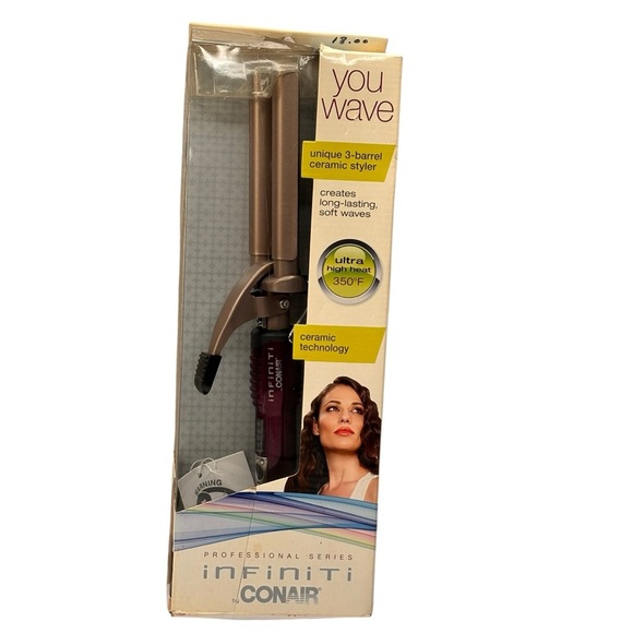 New Conair Infiniti 3 Barrel Ceramic Curling Iron Soft Curls Wand 360 degrees - Picture 5 of 9